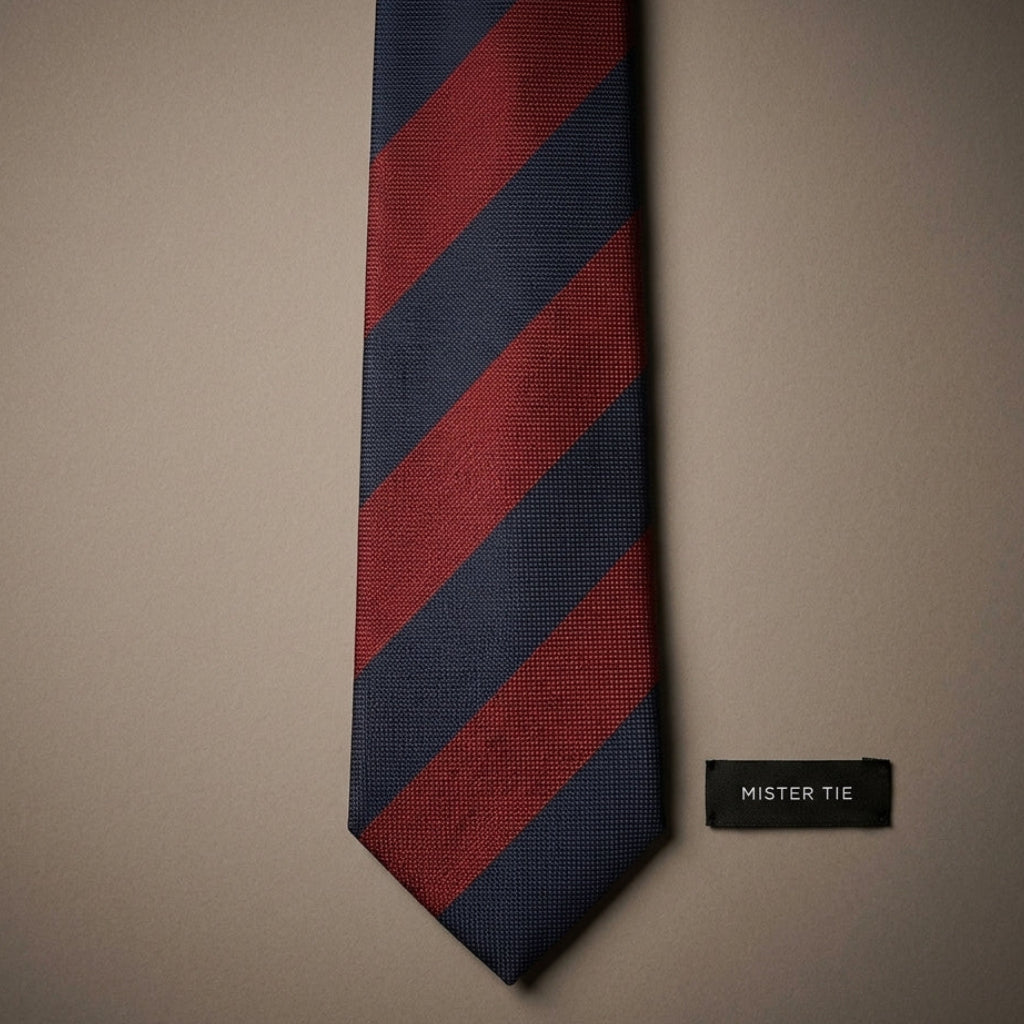 Rayures larges bleu marine / rouge