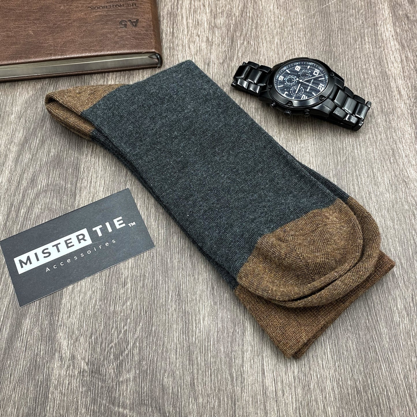 Chaussettes - Fil Ecossais Business Light Cendre foncé