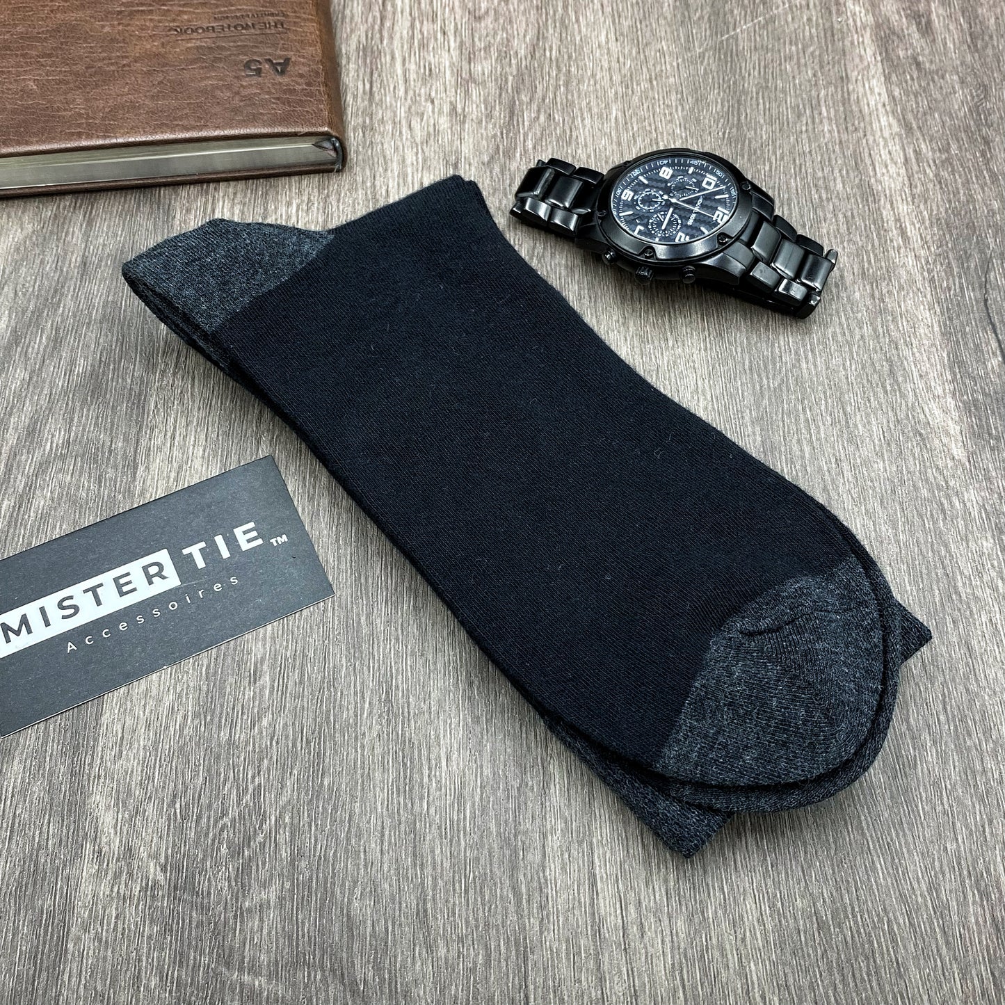 Chaussettes - Fil Ecossais Business Light Noir