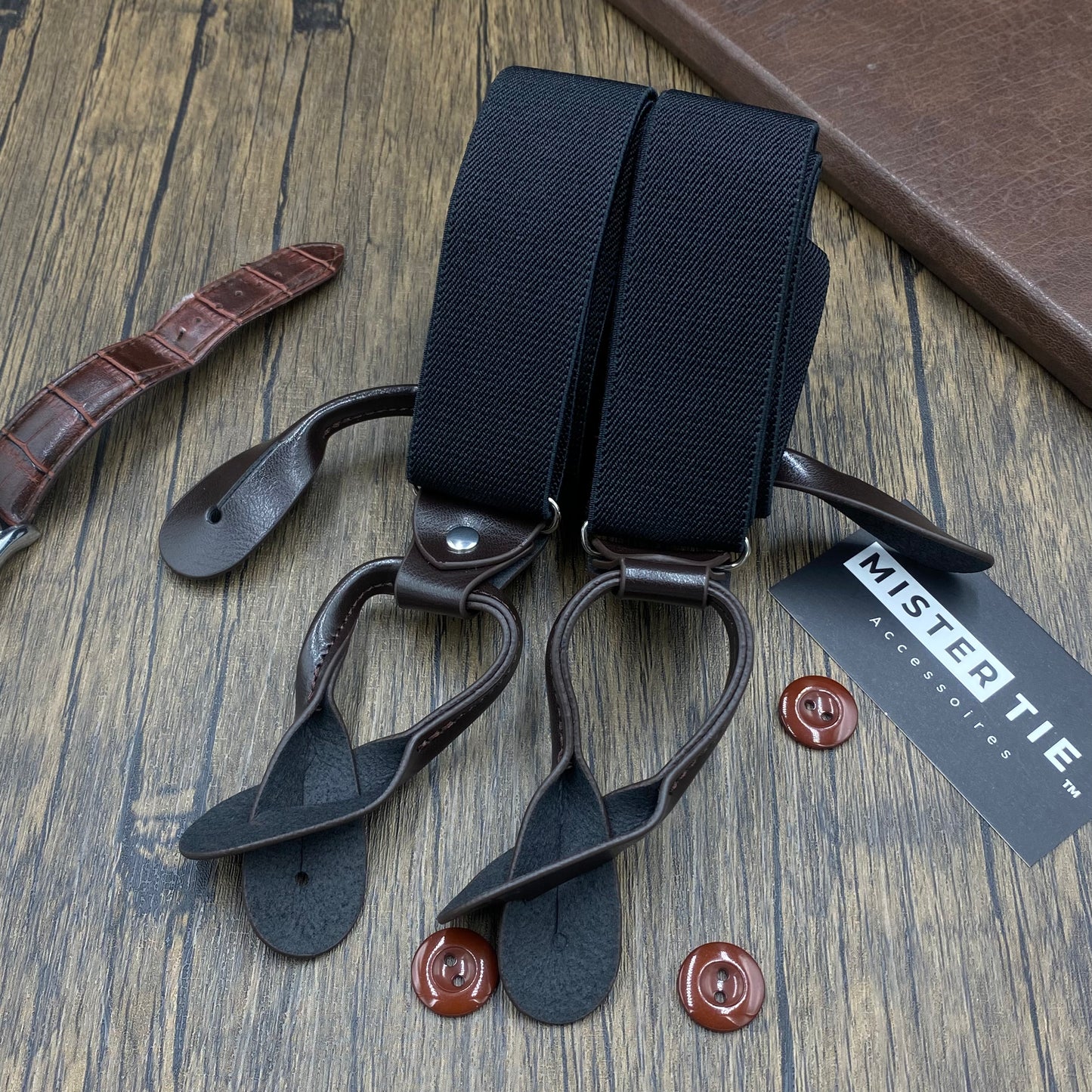 Bretelles à Bouton - Noire