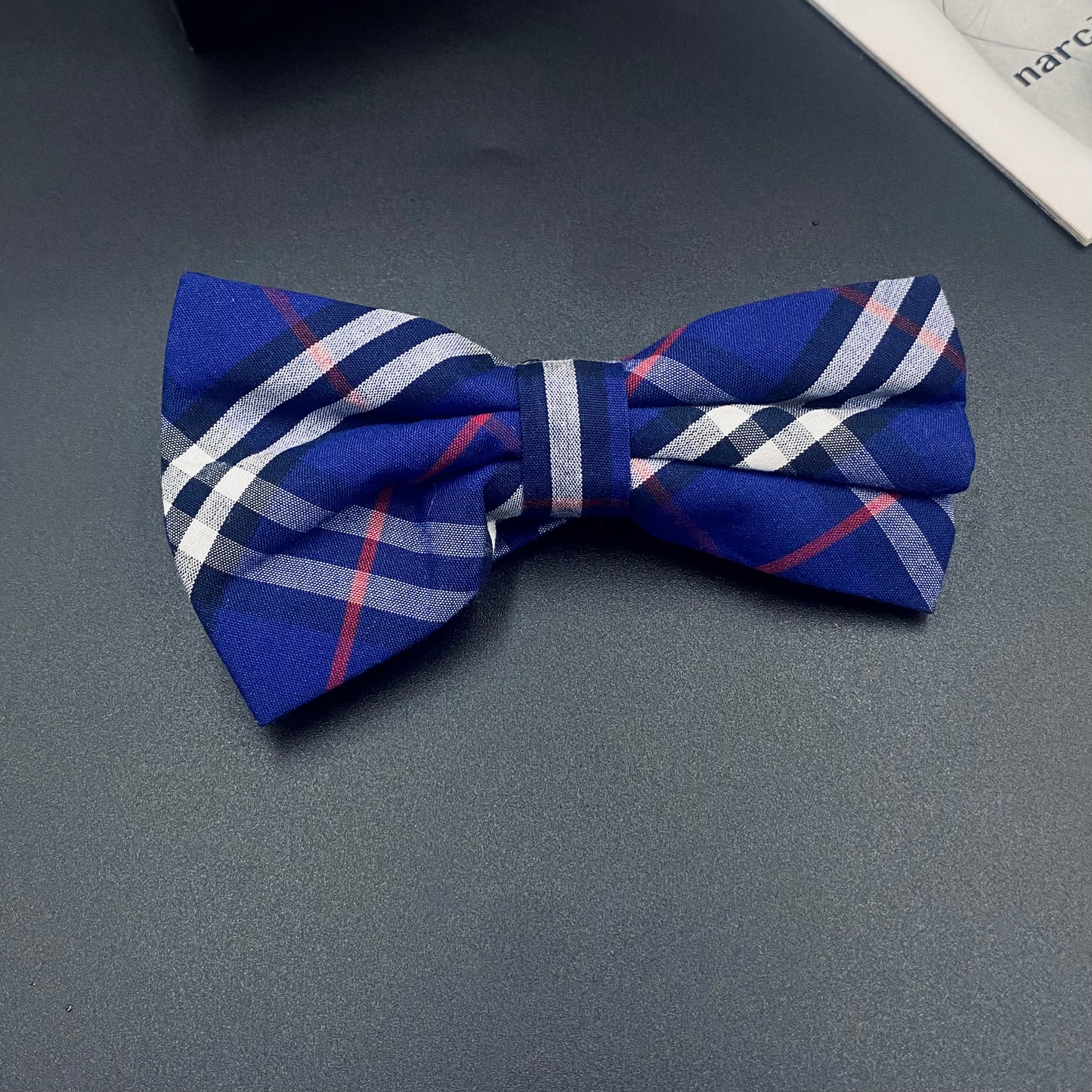 Noeud papillon bleu de vichy