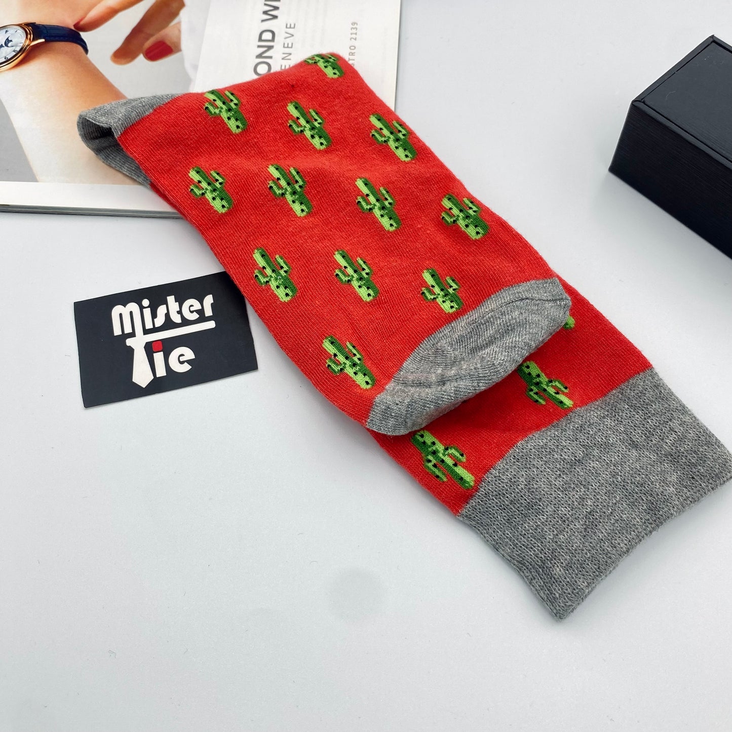 Chaussettes happy - double fil éco - motif cactus