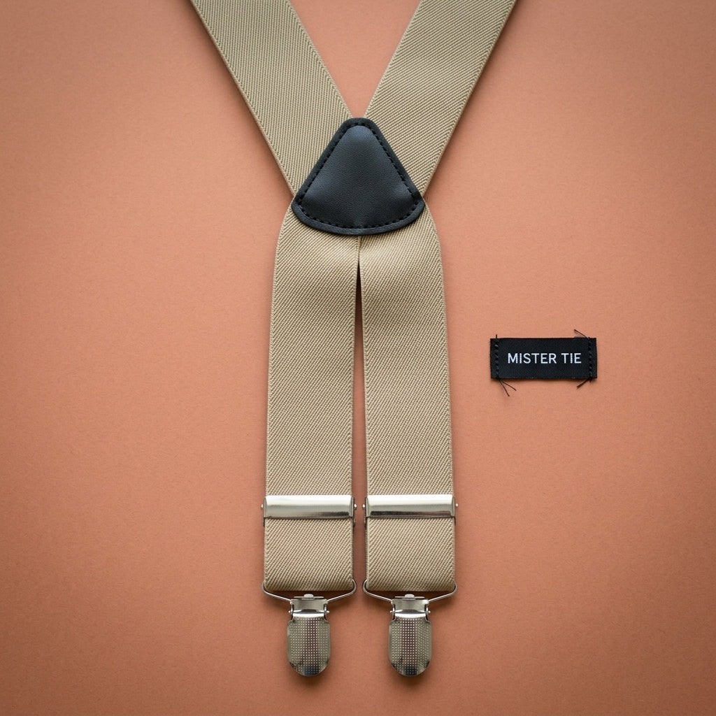 Bretelles à pinces – Beige kaki