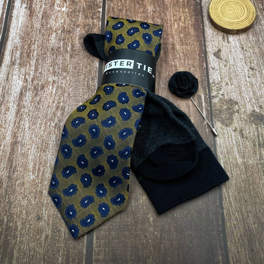 Combinaison Cashmere -Marron | cravate 7cm + Chaussettes fil écossais + 1 Broche Offerte 🎁